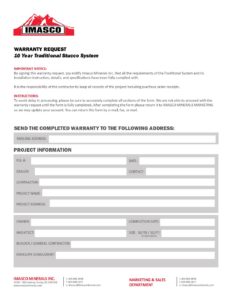 10 Year Traditional Stucco System Warranty Request Form