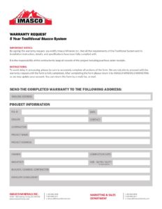 5 Year Traditional Stucco System Warranty Request Form