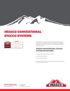 Brochure for IMASCO Conventional Stucco Systems