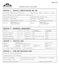 MSDS - IMASCO Glass Block Mortar