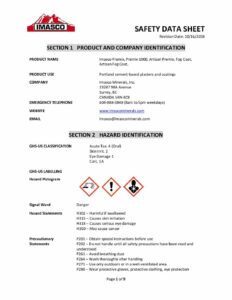 SDS Imasco Cement Products