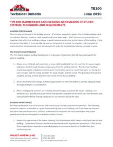 Tips for Maintenance and Cleaning Information of Stucco Systems: Techniques and Requirements