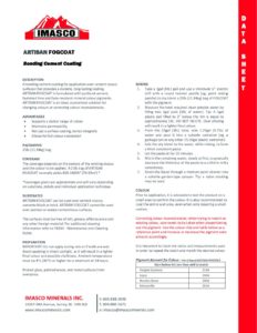 Datasheet for IMASCO Finishes: Artisan FogCoat