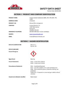 SDS Imasco Fine Fillers