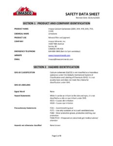 SDS Imasco Fine Fillers